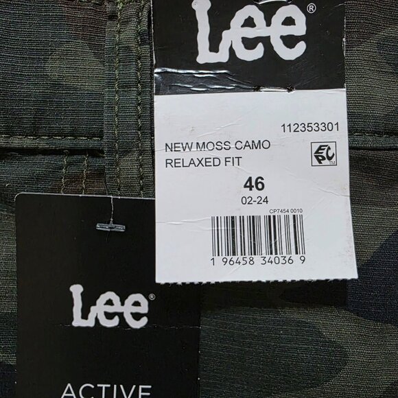 Lee Cargo Shorts Comfort Active Stretch Relaxed Fit Men's Size 46 Green Camo - Picture 2 of 8